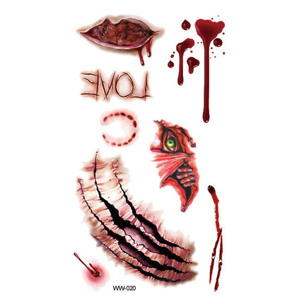Uglysweatershops Random 10-piece Pack Scary Scar Face Stickers