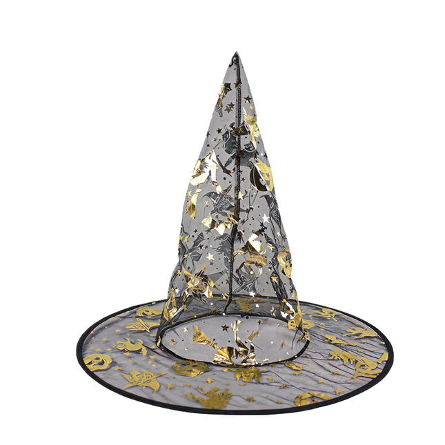 Uglysweatershops Halloween Hot Stamping Exquisite Sheer Wizard Hat