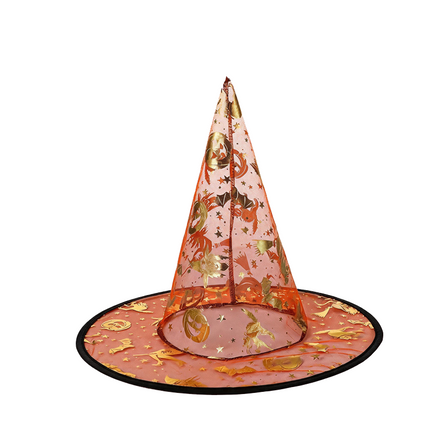Uglysweatershops Halloween Hot Stamping Exquisite Sheer Wizard Hat