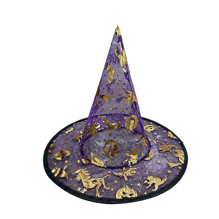 Uglysweatershops Halloween Hot Stamping Exquisite Sheer Wizard Hat