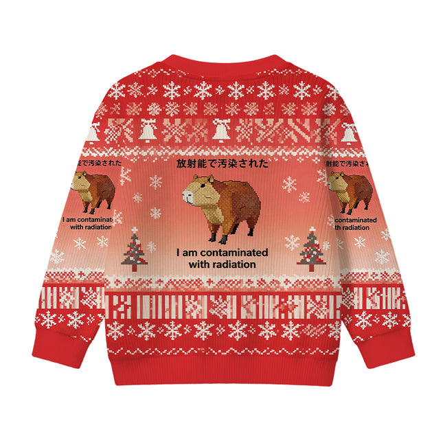 Uglysweatershops Capybara Contaminated By Radiation Kids Ugly Sweater