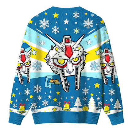 Uglysweatershops Retro Mecha Robot Head Christmas Ugly Sweater