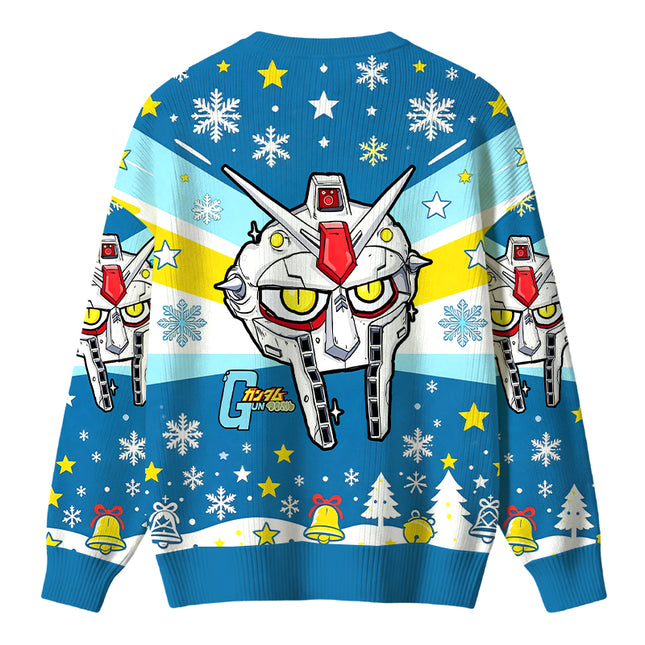 Uglysweatershops Retro Mecha Robot Head Christmas Ugly Sweater