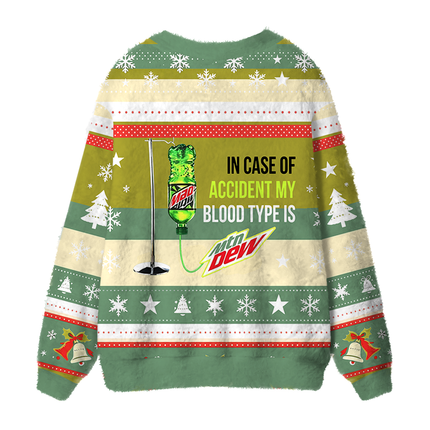 Uglysweatershops In case of accident Fuzzy Ugly Cardigan Sweatshirt