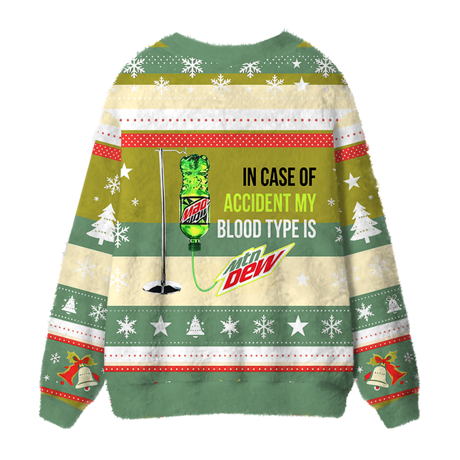 Uglysweatershops In case of accident Fuzzy Ugly Cardigan Sweatshirt