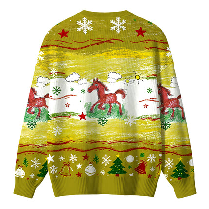 Uglysweatershops Red Horse Christmas Ugly Sweater