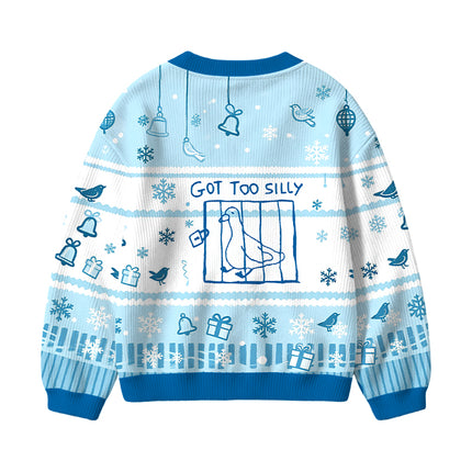 Uglysweatershops Got Too Silly Meme Kids Ugly Cardigan Sweater