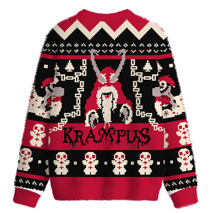 Uglysweatershops Dark Folklore Fuzzy Christmas Ugly Sweatshirt