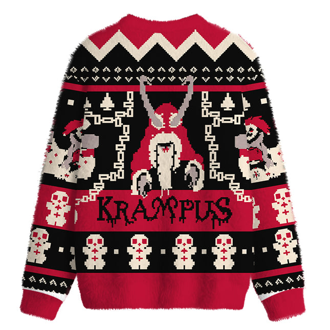 Uglysweatershops Dark Folklore Fuzzy Christmas Ugly Sweatshirt