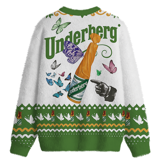 Uglysweatershops Finger Vintage Fuzzy Christmas Ugly Sweatshirt