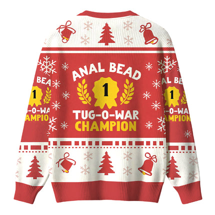 Uglysweatershops Champion Funny Red Christmas Ugly Sweater
