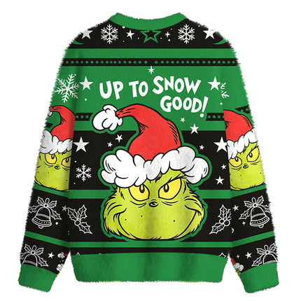 Uglysweatershops Up To Snow Good Fuzzy Christmas Ugly Sweatshirt