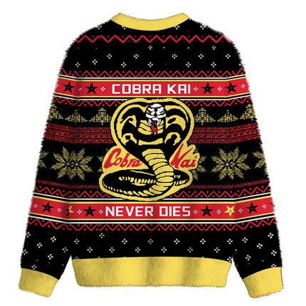 Uglysweatershops Retro Snake Fuzzy Christmas Ugly Sweatshirt