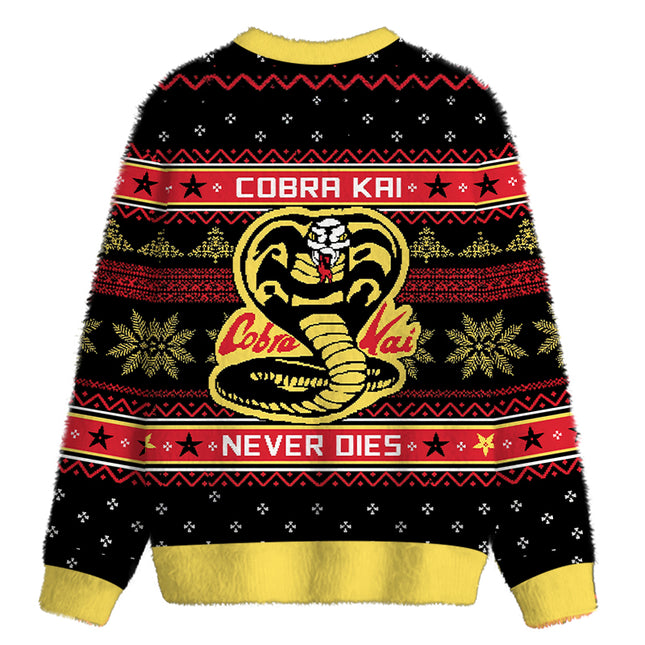 Uglysweatershops Retro Snake Fuzzy Christmas Ugly Sweatshirt