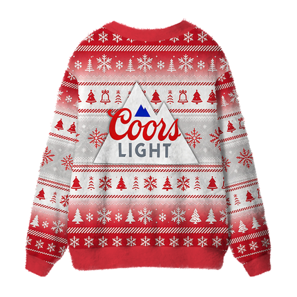 Uglysweatershops Montain Light Fuzzy Ugly Cardigan Sweatshirt