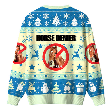Uglysweatershops Horse Denier Funny Horses Christmas Ugly Sweater