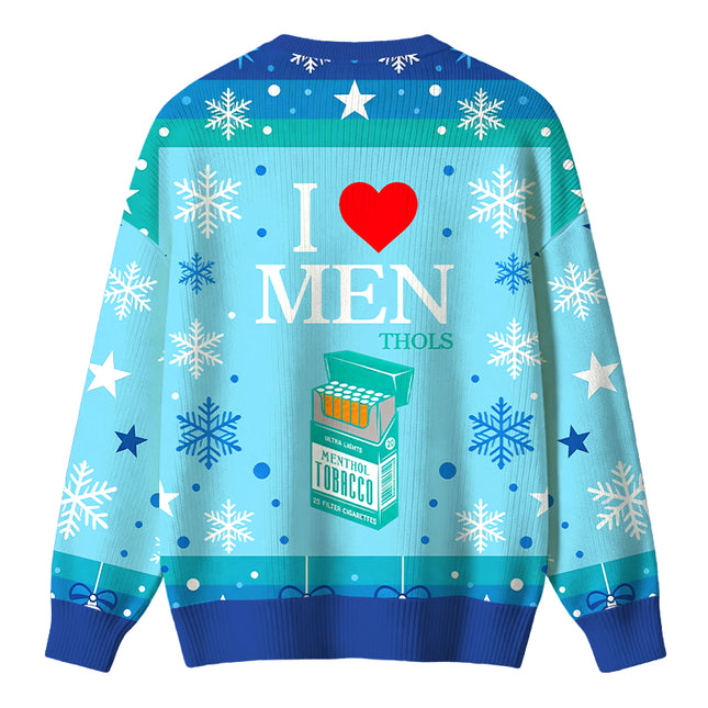Uglysweatershops I Heart Love Smoking Christmas Ugly Sweater
