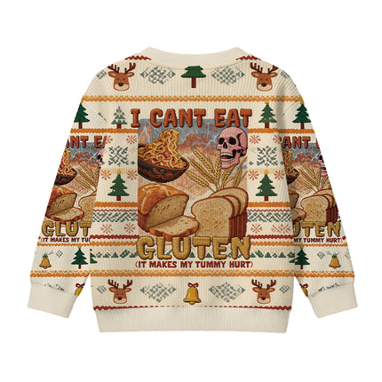 Uglysweatershops I Can't Eat Gluten Funny Meme Kids Ugly Sweater