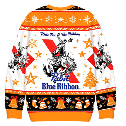 Uglysweatershops Vintage Rodeo Cowboy Ride Christmas Ugly Sweatshirt
