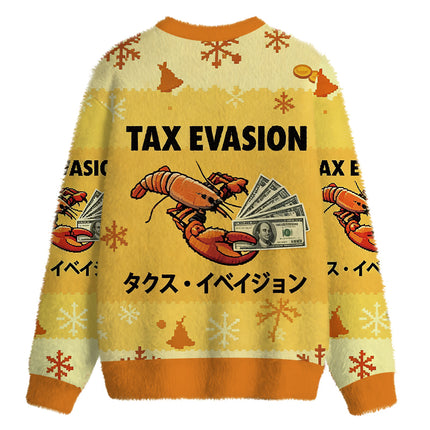 Uglysweatershops Tux Evasion Funny Fuzzy Christmas Ugly Sweatshirt