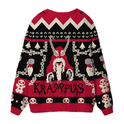 Uglysweatershops Dark Folklore Fuzzy Ugly Cardigan Sweatshirt