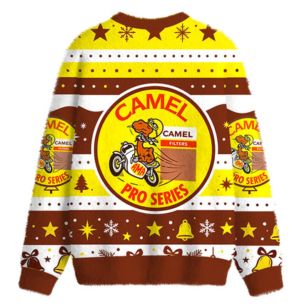 Uglysweatershops Cigarettes Racing Fuzzy Christmas Ugly Sweatshirt