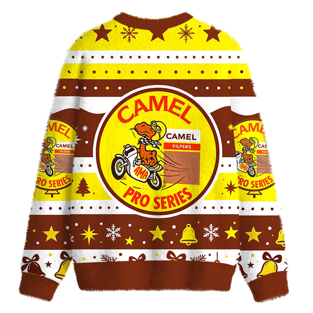 Uglysweatershops Cigarettes Racing Fuzzy Christmas Ugly Sweatshirt
