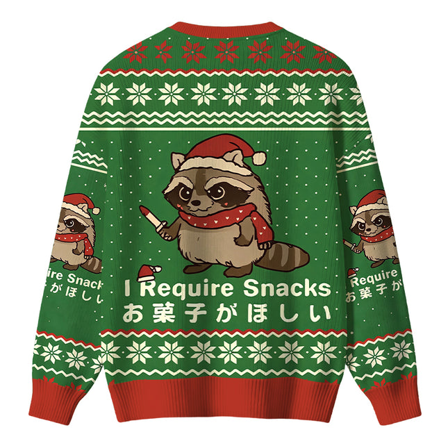 Uglysweatershops Raccoons Need Snacks Funny Christmas Ugly Sweater