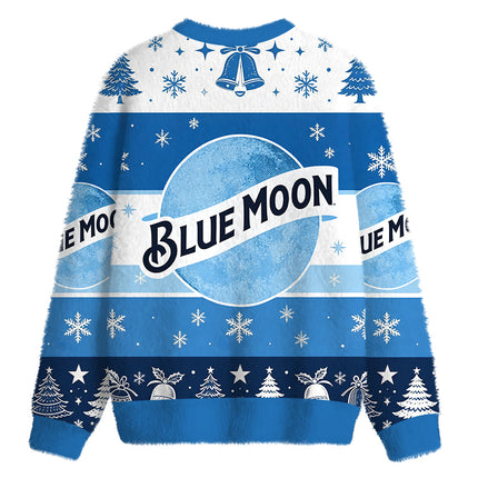 Uglysweatershops Vintage Moon Fuzzy Christmas Ugly Sweatshirt
