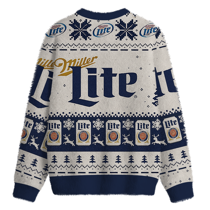 Uglysweatershops Blue Lite Fuzzy Christmas Ugly Sweatshirt