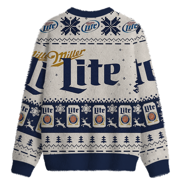 Uglysweatershops Blue Lite Fuzzy Christmas Ugly Sweatshirt
