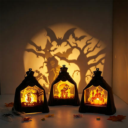 Uglysweatershops Halloween Retro-style Shadow Electronic Candle Lamp