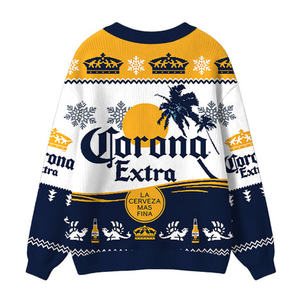 Uglysweatershops Blue Vintage Ugly Cardigan Sweater