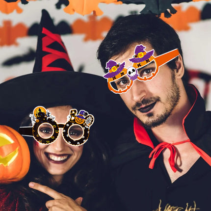 Uglysweatershops Halloween 12-Pack Funny Pumpkin Ghost Paper Glasses