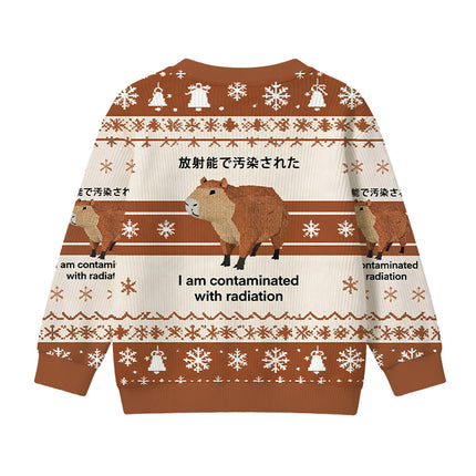 Uglysweatershops Brown Capybara Contaminated By Radiation Kids Ugly Sweater