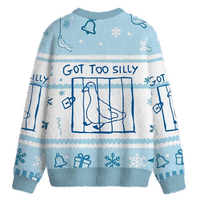 Uglysweatershops Got Too Silly Meme Fuzzy Christmas Ugly Sweatshirt