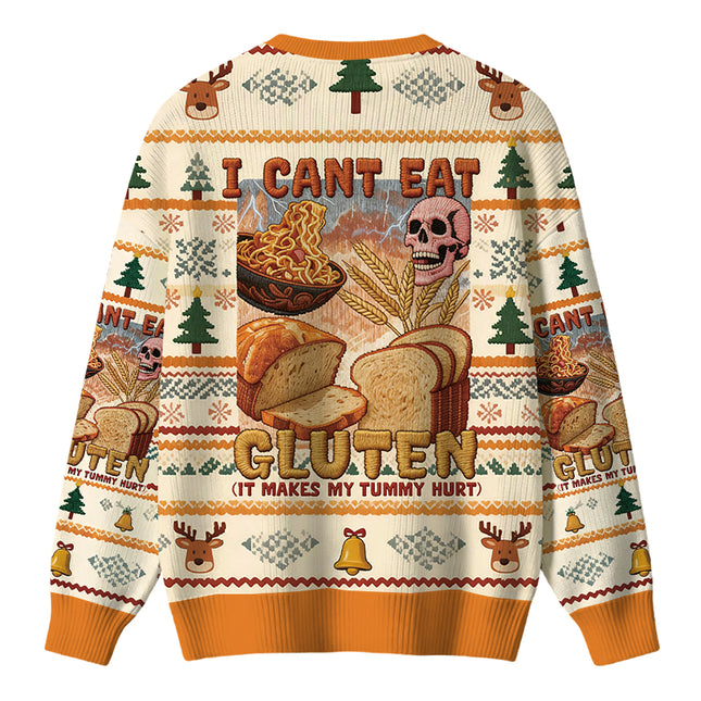Uglysweatershops I Can't Eat Gluten Funny Meme Christmas Ugly Sweater