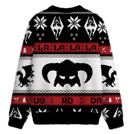 Uglysweatershops Funny Mask Fuzzy Christmas Ugly Sweatshirt