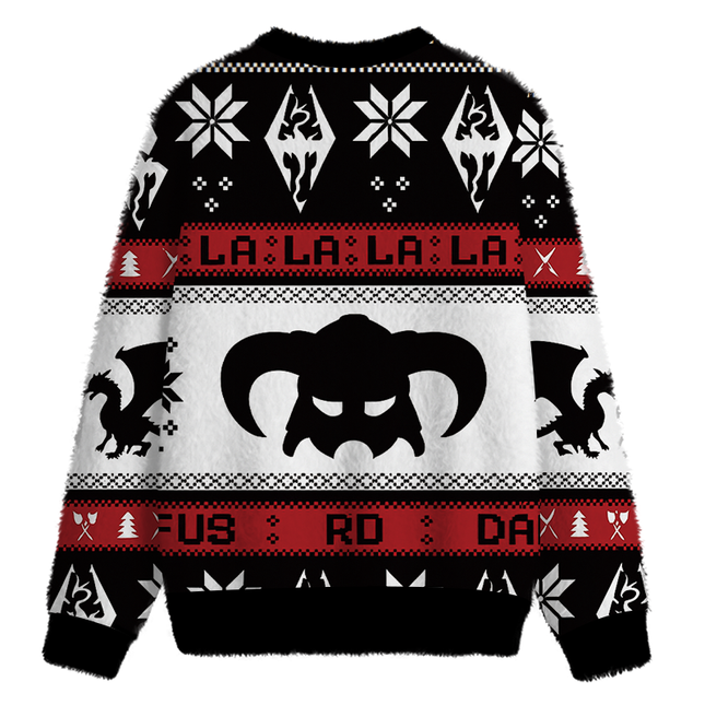Uglysweatershops Funny Mask Fuzzy Christmas Ugly Sweatshirt