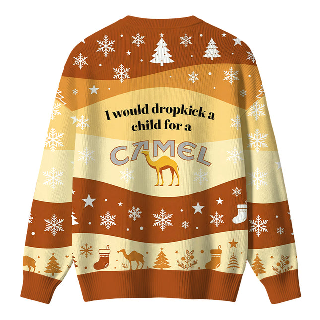 Uglysweatershops I Would Dropkick a Child Yellow Christmas Ugly Sweater