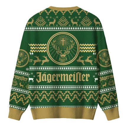 Uglysweatershops Green Deer Christmas Ugly Sweater