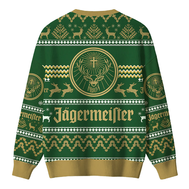 Uglysweatershops Green Deer Christmas Ugly Sweater