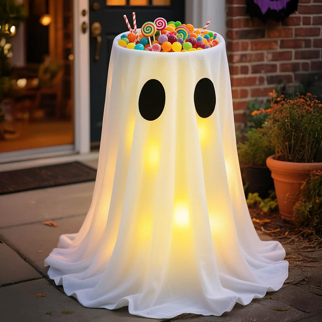 Uglysweatershops Halloween Cute Ghost Candy Stand High Bowl