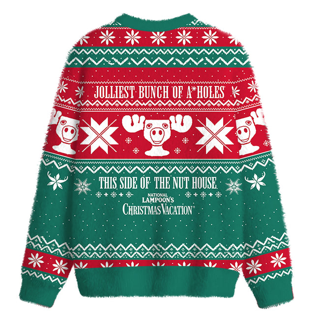 Uglysweatershops Vintage Moose Fuzzy Christmas Ugly Sweatshirt