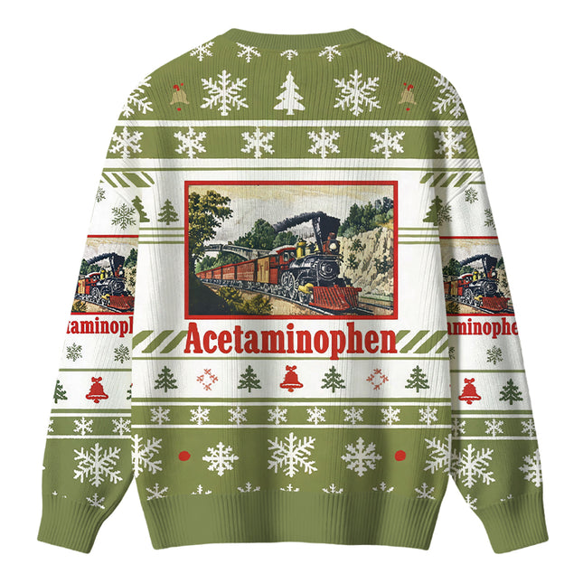 Uglysweatershops Vintage Train Funny Christmas Ugly Sweater