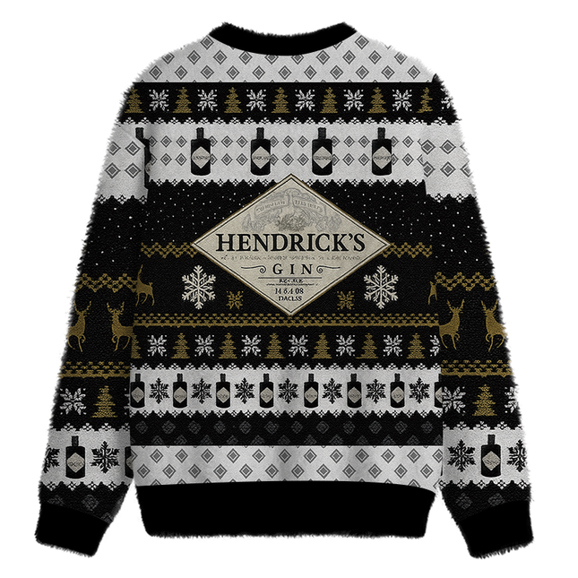 Uglysweatershops Black Beer Fuzzy Christmas Ugly Sweatshirt