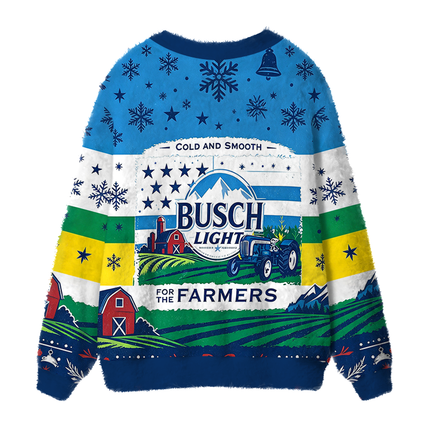 Uglysweatershops For the Farmers Fuzzy Ugly Cardigan Sweatshirt