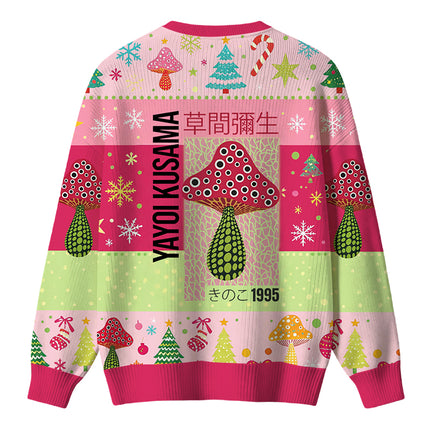 Uglysweatershops Pink Mushroom Christmas Ugly Sweater