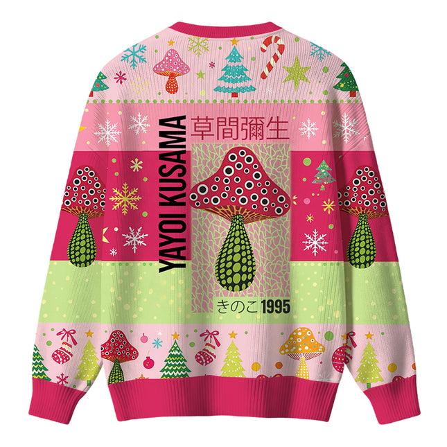 Uglysweatershops Pink Mushroom Christmas Ugly Sweater