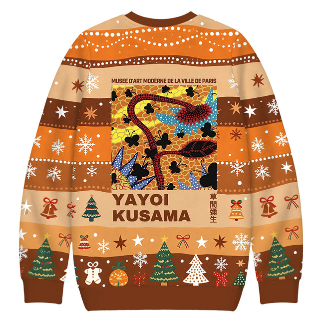Uglysweatershops Dotted Art Flower Christmas Ugly Sweatshirt